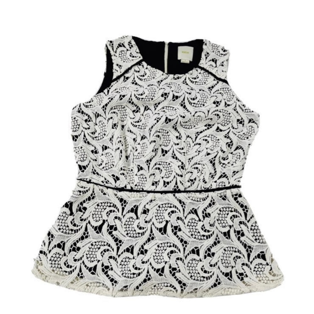 Maeve lace appliqué peplum top